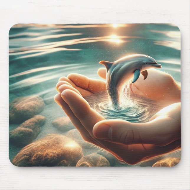 Dolphin Art Mouse Pad (Front)