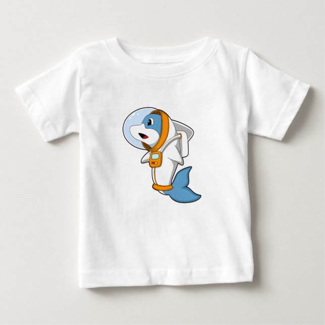 Dolphin as Astronaut with Costume Baby T-Shirt (Front)