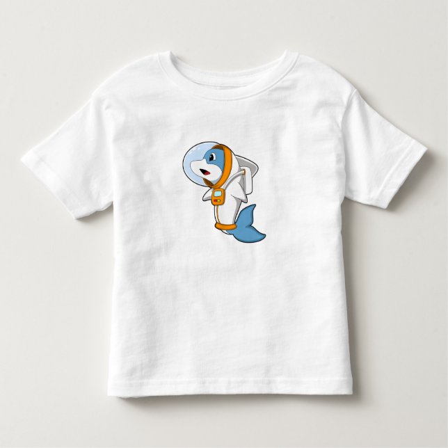 Dolphin as Astronaut with Costume Toddler T-Shirt (Front)