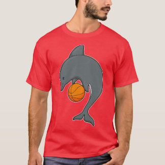 Dolphin as Basketball player with Basketball T-Shirt