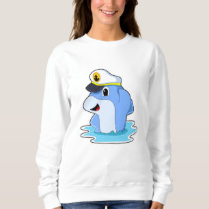 Dolphin as Captain with Hat Sweatshirt