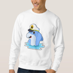 Dolphin as Captain with Hat Sweatshirt