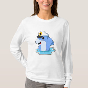 Dolphin as Captain with Hat T-Shirt