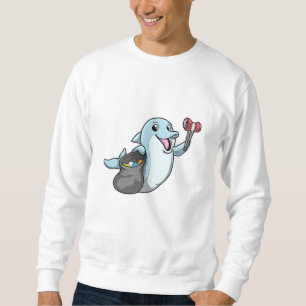 Dolphin as Cleaner with Trash bag Sweatshirt