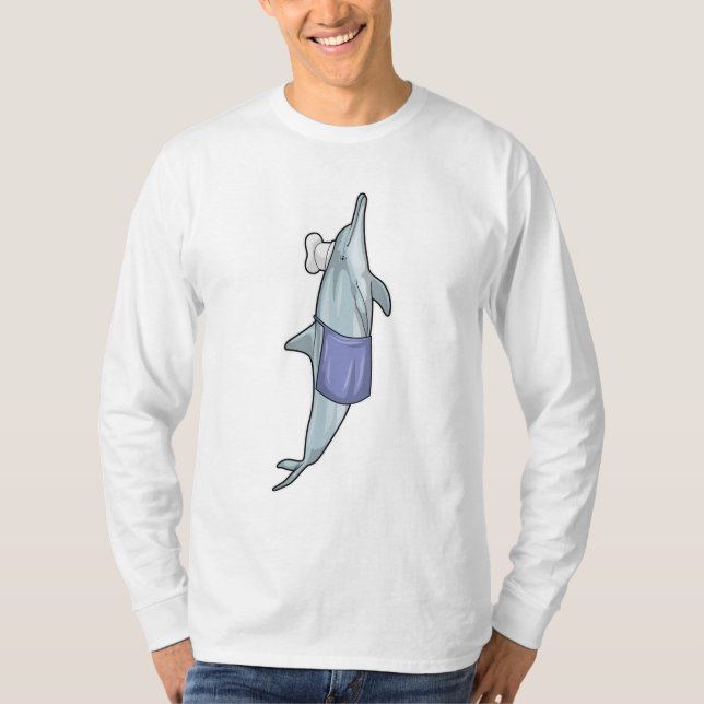 Dolphin as Cook with Chef hat T-Shirt (Front)