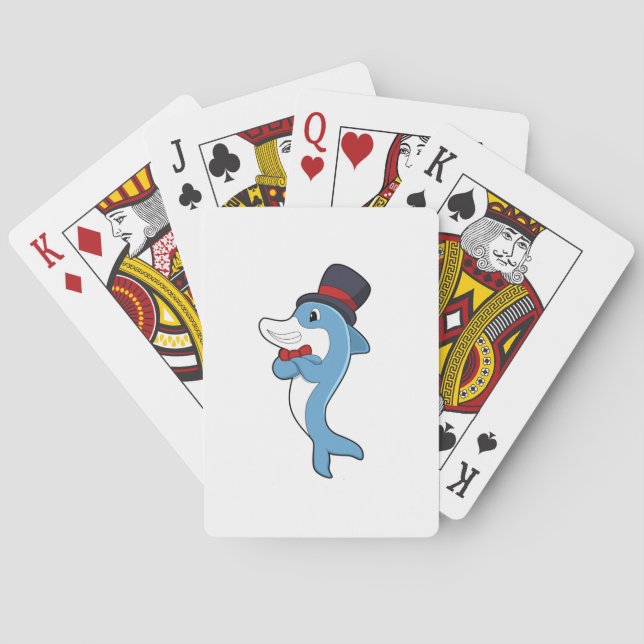 Dolphin as Gentleman with Hat Playing Cards (Back)