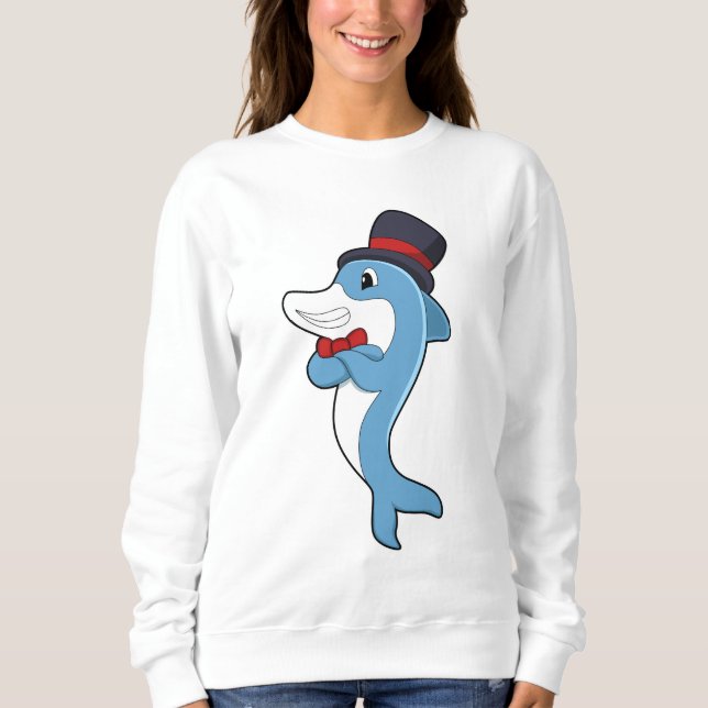 Dolphin as Gentleman with Hat Sweatshirt (Front)