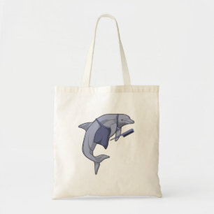 Dolphin as Hairdresser with Comb Tote Bag