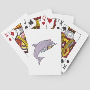 Dolphin as Nurse with Syringe Playing Cards