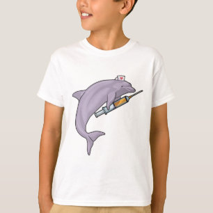 Dolphin as Nurse with Syringe T-Shirt
