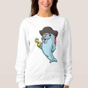 Dolphin as Pirate with Eye patch & Hooked hand Sweatshirt