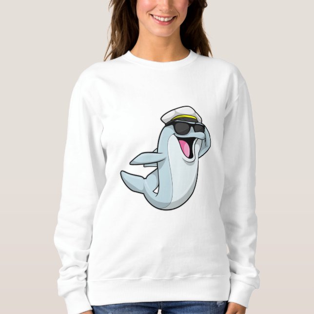 Dolphin as Policeman with Police hat Sweatshirt (Front)