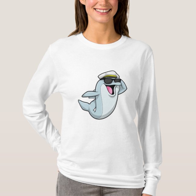 Dolphin as Policeman with Police hat T-Shirt (Front)