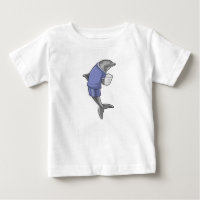 Dolphin as Secretary with Stack of paper