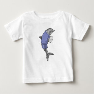 Dolphin as Secretary with Stack of paper Baby T-Shirt