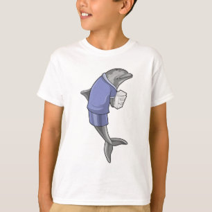 Dolphin as Secretary with Stack of paper T-Shirt