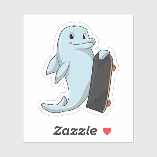 Dolphin as Skater with Skateboard (Sheet)