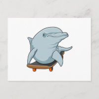 Dolphin as Skater with Skateboard