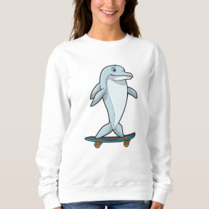 Dolphin as Skater with Skateboard Sweatshirt