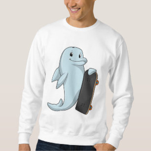 Dolphin as Skater with Skateboard Sweatshirt