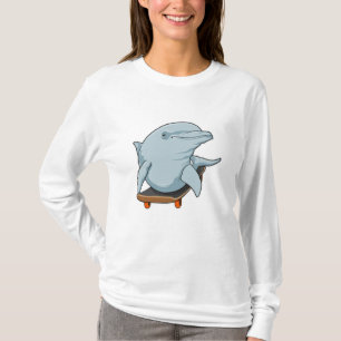 Dolphin as Skater with Skateboard T-Shirt