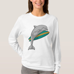 Dolphin as Surfer with Surfboard T-Shirt