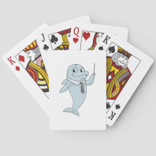 Dolphin as Teacher with Pointer Playing Cards