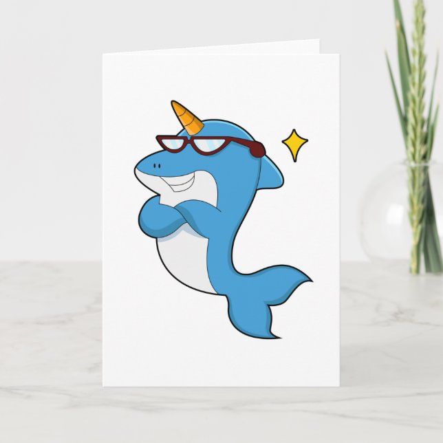 Dolphin as Unicorn with Glasses.PNG Card (Front)