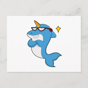 Dolphin as Unicorn with Glasses.PNG Postcard