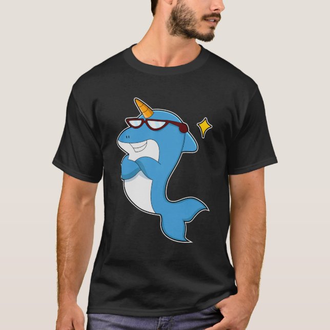 Dolphin as Unicorn with Glasses.PNG T-Shirt (Front)