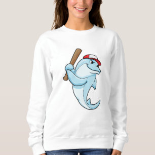 Dolphin at Baseball as Batsman Sweatshirt
