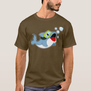 Dolphin At Diving With Water Bubbles T-Shirt