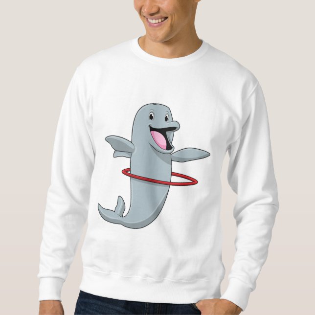 Dolphin at Endurance training with Fitness tires.p Sweatshirt (Front)