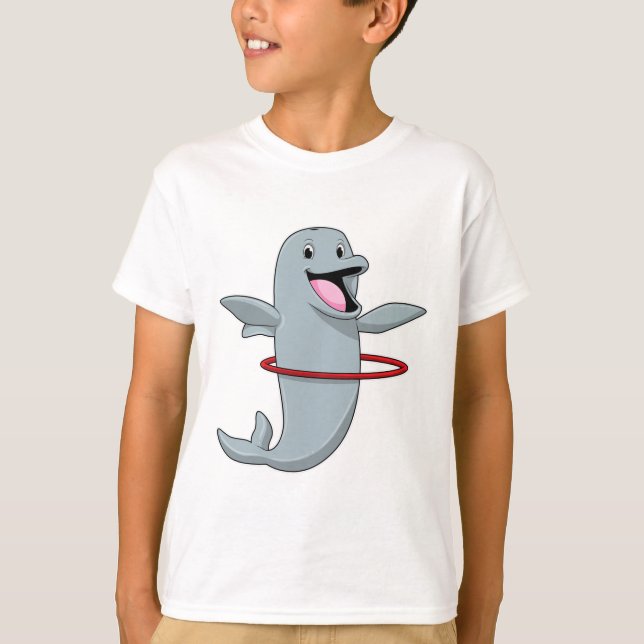 Dolphin at Endurance training with Fitness tires.p T-Shirt (Front)