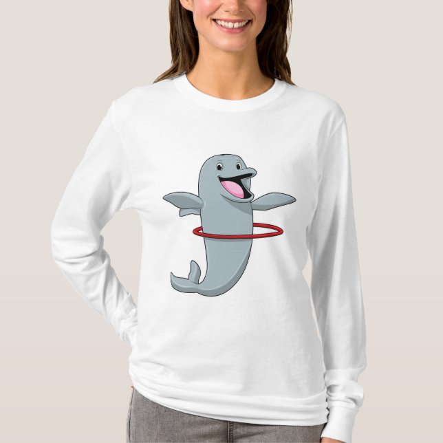 Dolphin at Endurance training with Fitness tires.p T-Shirt (Front)