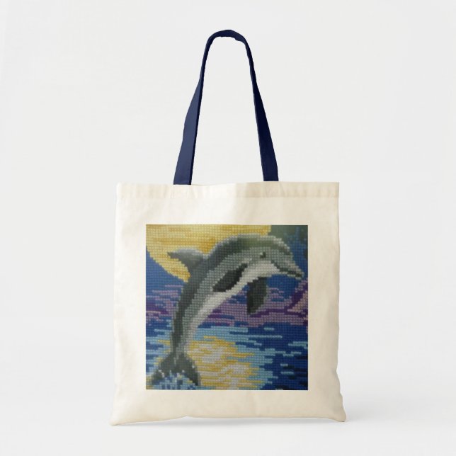 Dolphin at full moon tote bag (Front)