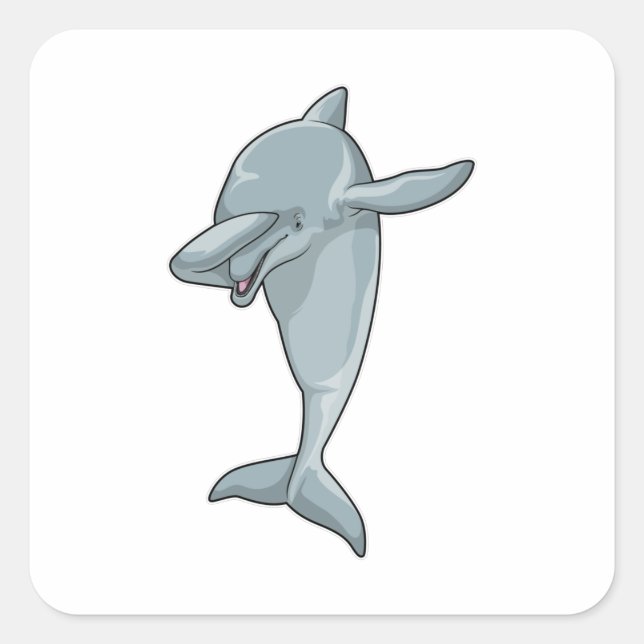 Dolphin at Hip Hop Dance Dab Square Sticker (Front)
