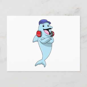 Dolphin at Listen to Music Postcard
