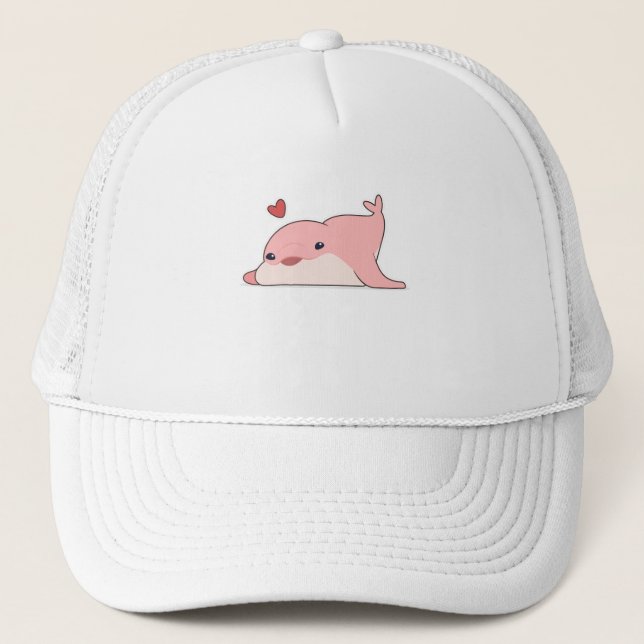 Dolphin at Love with Heart Trucker Hat (Front)
