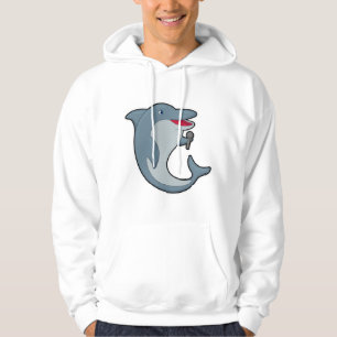 Dolphin at Singing with Microphone Hoodie