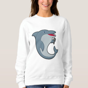 Dolphin at Singing with Microphone Sweatshirt