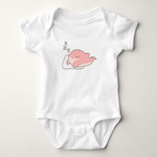 Dolphin at Sleeping on Pillow Baby Bodysuit