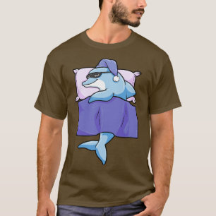 Dolphin at Sleeping with Duvet and Pillow T-Shirt