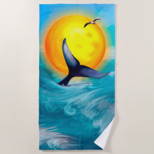 Dolphin at Sunset Beach Towel