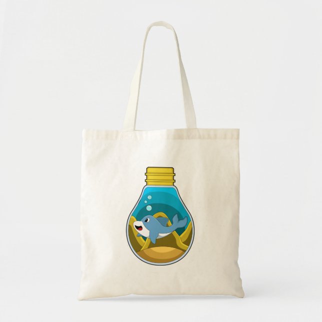 Dolphin at Swimming in Aquarium Tote Bag (Front)