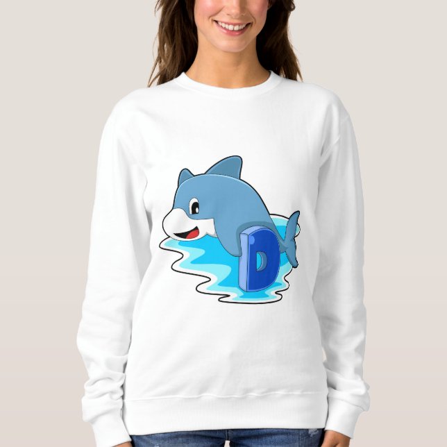Dolphin at Swimming with Letter Sweatshirt (Front)