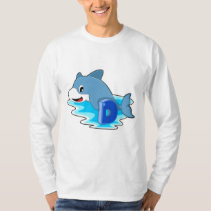Dolphin at Swimming with Letter T-Shirt
