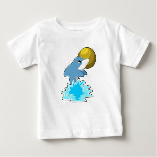 Dolphin at Swimming with Moon Baby T-Shirt