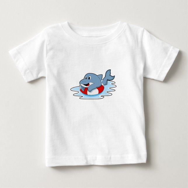 Dolphin at Swimming with Swim ring.PNG Baby T-Shirt (Front)
