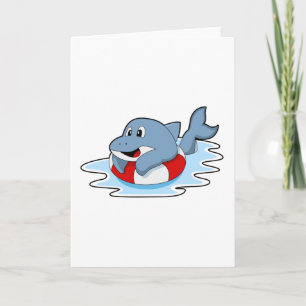 Dolphin at Swimming with Swim ring.PNG Card
